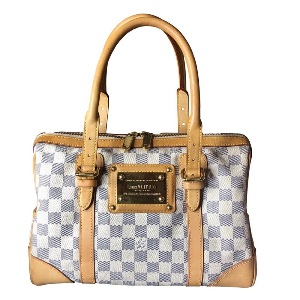 Louis Vuitton Damier Azur Berkeley Top Handle Bag with LV Dust Bag COA GORGEOUS